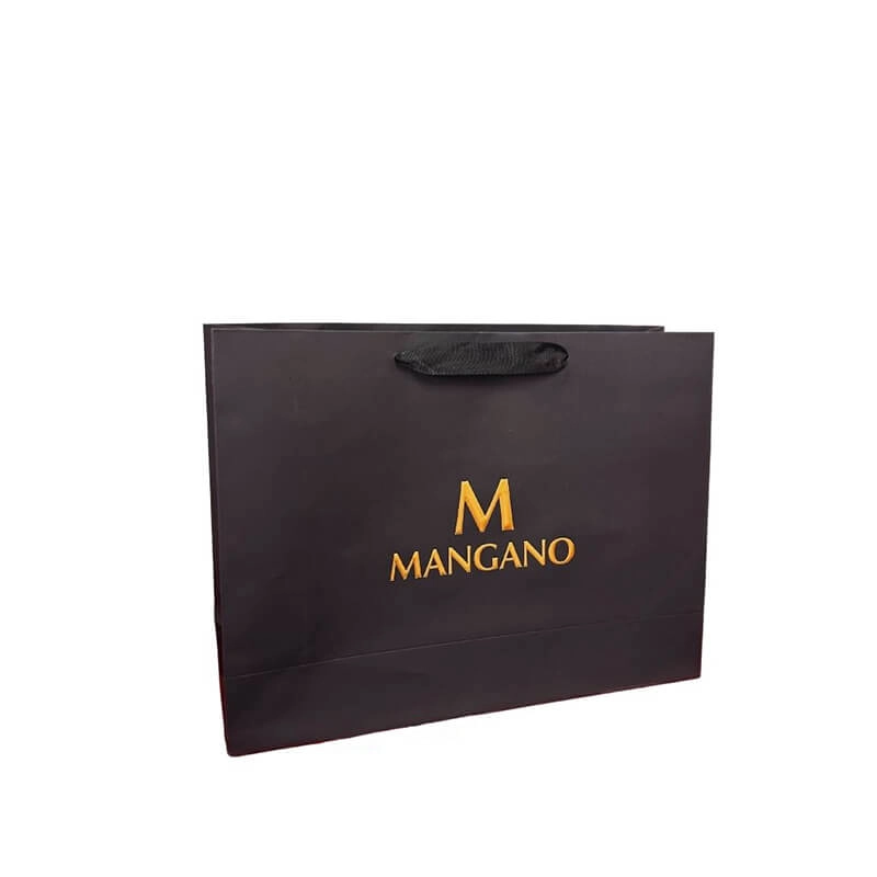 Black Paper Bag With Gold Embossing Logo