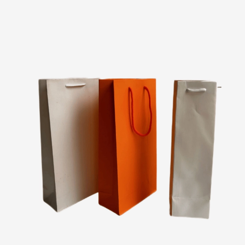 Double Custom Recycled Paper Wine Bag